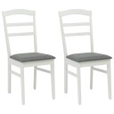  Spisestuestol 2 pcs Hvit og Grå Solid Gummitre
