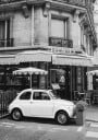 Posterbox Parisian Café and Fiat 500 Plakat Plakat / 30x40cm