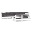 Hagesofagruppe med puter 8 deler hvit heltre furu 3096455