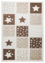 Barneteppe Star Grid krem/brun Størrelse: 160 x 230 cm