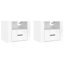 vidaXL Veggmonterte nattbord 2 stk høyglans hvit 50x36x40 cm