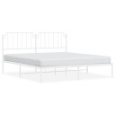 vidaXL Sengeramme i metall med hodegavl hvit 183x213 cm 8721012212503