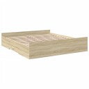  Sengeramme med skuffer sonoma eik 200x200 cm konstruert tre 8721102619205