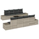  Hagesofa Set med pute 7 pcs Lysegrå 55 x 55 x 37 cm