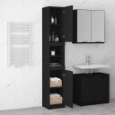 vidaXL Baderomsskap svart 32x34x188,5 cm konstruert tre