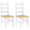 Spisestoler 2 stk Corona hvit 42x47x107 cm heltre furu