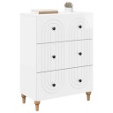 vidaXL Skuffeskap Høgglans hvit 66 x 34,5 x 90 cm Konstruert tre