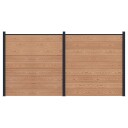 vidaXL Gjerdesett 2 pcs 353 x 186 cm WPC og Aluminium Brun