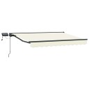  Manuell markiseramme med LEDs Krem og Antrasitt 2,5 x 2 m