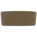 vidaXL Luksuriøs servant rund matt kremhvit 40x15 cm keramisk