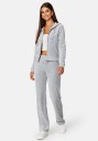 Juicy Couture Del Ray Classic Velour Pant Pocket - Silver Marl L
