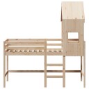  Køyeseng med stige og tak 90x190 cm heltre furu