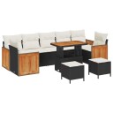 vidaXL Hagesofa Set 10 stk. 10-Antall seter Svart og krem