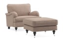 Howard Classic Lenestol med Fotskammel - Mørk beige