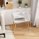 Nattbord sidebord med åpent rom sofabord med metallstøtteben 50 x 32 x 58 cm hvit 1 stk.