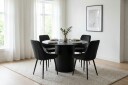 Kopparbo spisegruppe rund 110 cm svart med 4 Alsarp spisestoler   Svart