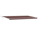 Automatisk uttrekkbar markise med LED brun 600x300 cm