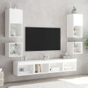  Veggmontert nattbord med LED-lys hvit 8721012256972