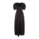 Sunnie Dress Black XL Maxi pintuck cotton satin dress