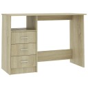 vidaXL Skrivebord med skuffer sonoma eik 110x50x76 cm sponplate