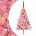  Kunstig Forhåndsopplyst Juletre med 150 LED Rosa 150 cm PVC
