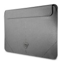 Guess Saffiano Triangle Logo veske for en 14" bærbar datamaskin sølv