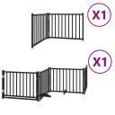 vidaXL Hundeport sammenleggbar 6 paneler svart 480 cm poppeltre