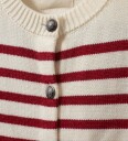 Sofie Schnoor Cardigan   Strikk   Off White/Rød   Sofie Schnoor   12 år 152   Cardigan Hvit