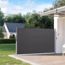 Sammenleggbar markise 300x200 cm side rullegardin skjerm for hage til terrasse Antrasitt