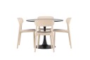 Venture Home Glade Spisegruppe 100 cm Rund med 4 Åstol Stoler Beige