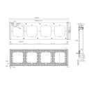 Sonoff Frame for switch M5 80 quadruple 4-fold M5-4C-80-F (graphite/black)