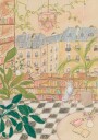 Antique Parisian Book Store Cat Plakat Plakat / 21x30cm