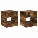 vidaXL Avlastningsbord 2 pcs Røkt eik 40,5 x 40 x 45 cm Konstruert tre