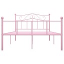 vidaXL Sengeramme rosa metall 160x200 cm