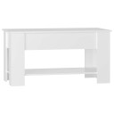  Salongbord høyglans hvit 101x49x52 cm konstruert tre