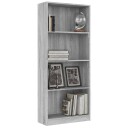 vidaXL Bokhylle 4 etasjer gr? sonoma 60x24x142 cm konstruert tre