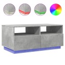  Salongbord med LED-lys betonggrå 90x49x40 cm 839836