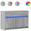  TV-benk med LED grå sonoma 91x34x61 cm konstruert tre