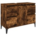 vidaXL Servantskap røkt eik 80x33x60 cm konstruert tre