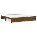 vidaXL Sengeramme honningbrun heltre 200x200 cm