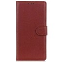INCOVER Samsung Galaxy M12 Litchi Skinndeksel med Lommebok - Brun