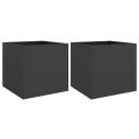 vidaXL Plantekasser 2 stk svart 49x47x46 cm kaldvalset stål