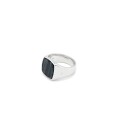 Tom Wood Jewellery Cushion Blue Hawk Eye Ring Sølv  male 60
