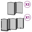 Vidaxl Hundeport Sammenleggbar 15 Paneler Svart 750 cm Poppeltre