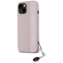 Karl Lagerfeld Saffiano Mobildeksel med Rhinestones til iPhone 15/14/13 Rosa
