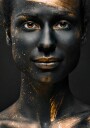 Black Gold Splatter Portrait Plakat / 40x50