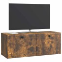  Vegghengt TV skap 78,5 x 31 x 30 cm Røkt Eik Konstruert tre