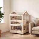 Northio 3-Etasjes Hamsterbur I Tre Med Ramper Og Hytter