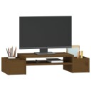 vidaXL Monitorstativ honningbrun 70x27,5x15 cm heltre furu