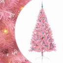  Kunstig Forhåndsopplyst Juletre med 300 LED Rosa 240 cm PVC